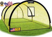 22ft x 12ft x 8ft Baseball Batting Cage Net with Pitching Machine Hole Portable