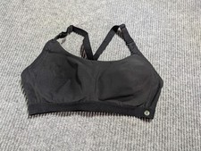 Unbranded Sports Black Bra 8 Padded High Support Racerback Medium Pullover Gym