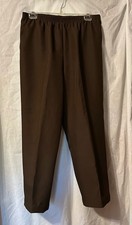 Alfred Dunner Pull On Pants Women's Size 12P Brown With Pockets