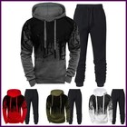 Autumn Winter Trending Tracksuits Men Camouflage Hoodie + Pant 2 Piece Set