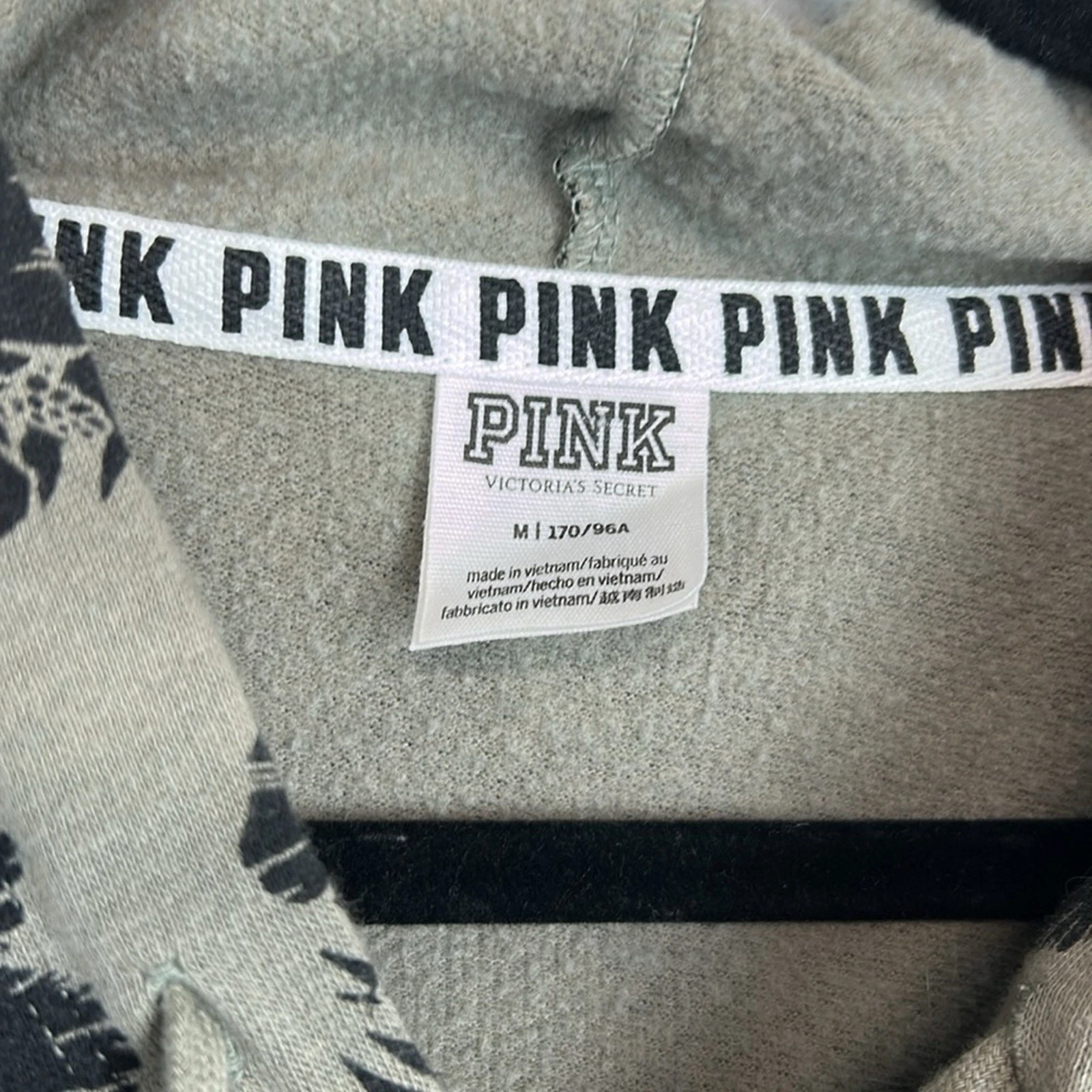 victoria-secret-vs floral long sleeve zip up contrast hibiscus hoodie