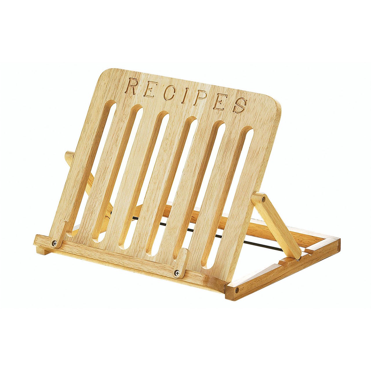 Wooden Cookbook Stand Display Folding Hevea Wood Rack iPad Holder Accessory