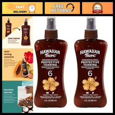 Dark Tanning Oil Spray Pump SPF 6 - 8 Oz, Pack of 2, Sun Protection & Moisturizi