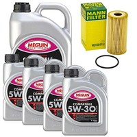 MotoröL Set Compatible 5W-30 Plus Meguin 9 Liter + ÖLfilter FüR Opel Movano B