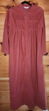 Vintage 70s Kayser Robe Size MediumPeach Velour Long Full Zip Pintuck Pockets