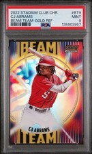 2022 TOPPS STADIUM CLUB CHROME BEAM TEAM BT9 CJ ABRAMS GOLD REFRACTOR /50 PSA 9