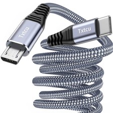 Txtcu USB C to Micro USB Cable 1M, USB Type C to Micro Cable Nylon Braided USB C