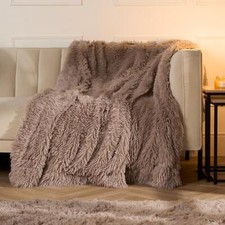 Sienna Fluffy Shaggy Blanket Large Throw Over Sofa Bed Cosy Fleece - 150 x 200cm