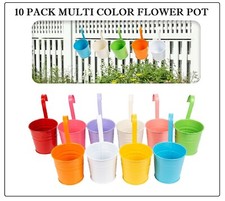 10 Pack Multi Color Flower Pots Perfect for Outdoor Garden And Decorative