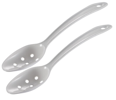 Gourmac Nylon 11'' Straining Spoons, White, Set of 2 (31700-2WH)