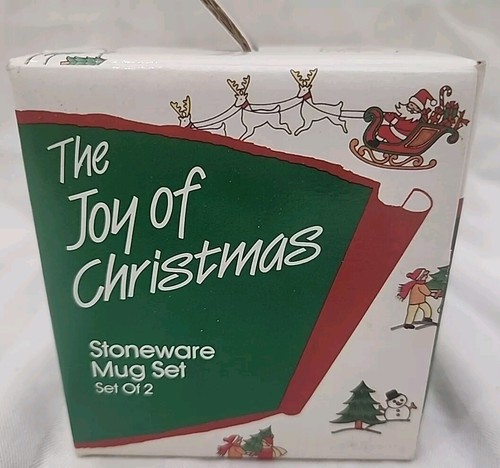 Mugs Joy Of Christmas Peoples Republic Of China Stoneware Jamestown 1987 2 Set - Picture 3 of 6