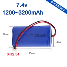 7.4V 3200mAh Li-Ion Rechargeable Pack Built in BMS Protection with XH2.54 Plug