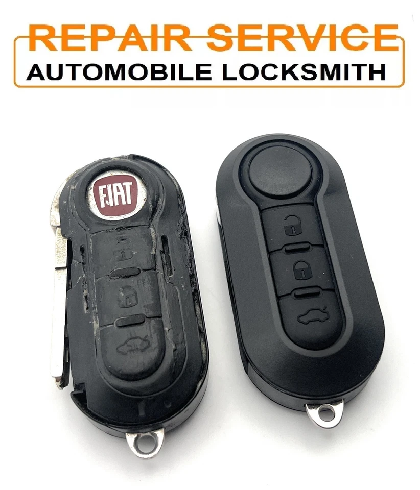 AUTOMOBILE LOCKSMITH Repair Service for Fiat 500 Panda Punto Bravo Abarth 3 Button Remote Flip Key