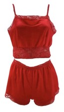 CHRISTIAN DIOR Vintage Cropped Lace Camisole Top Mini Shorts Lingerie Set