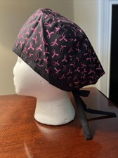 Breast Cancer Awareness Surgical Scrub Hat Cap Unisex Reversible Lined