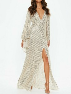 gold wrap maxi dress