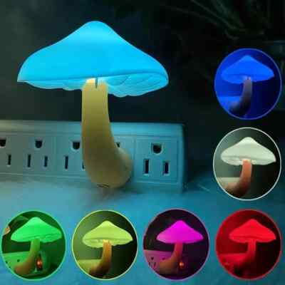 Mushroom Night Light - Changes to 7 Colors, Mushroom Light, Automatic Turn On