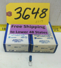 2 Pks of 100 Sta-Kon 14RB-250T Vinyl Insulated Male Disconnect Blue 16-14Awg