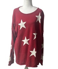 Belle Beach by Kim Gravel Star Pullover Sweater Red/White XL A602620