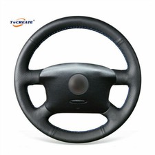 Black Pu Leather Steering Wheel Cover For Vw Golf 4 Jetta Passat Eurovan 08xh