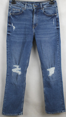 H&M Straight High Waist Ankle Jeans Damen Gr.36 L30-32,blau