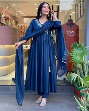 Indian Bollywood Party Anarkali Kurta Kurti Set Eid Wear Palazzo Kurta Dupatta