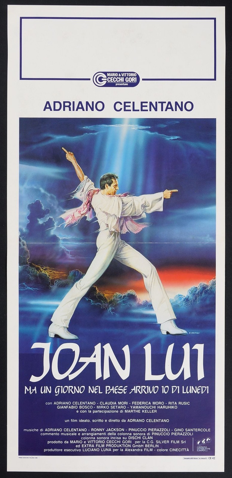 Locandina originale film Joan Lui - Ma un giorno nel paese arrivo io di lunedì (1985) - Regia di Adriano Celentano