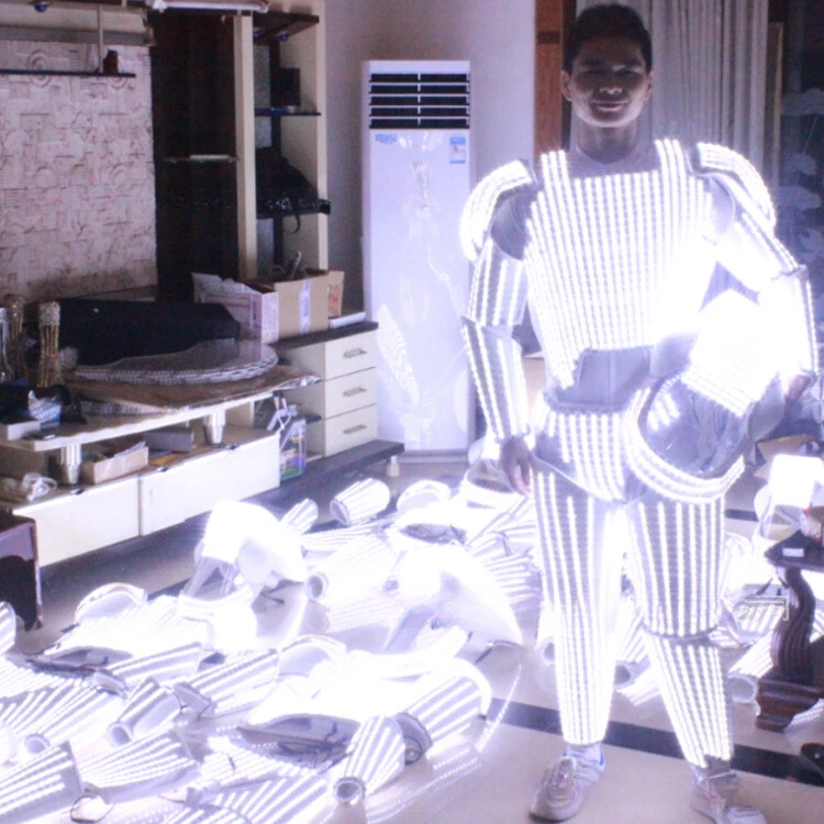 Luces LED a todo color Traje Disfraz Ropa Noche Club DJ Baile Performance Vestido Foto 4 de 4