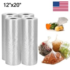 4x 350/Roll 12" x 20" Plastic Produce Bag Kitchen Food Storage Fruits Vegetable