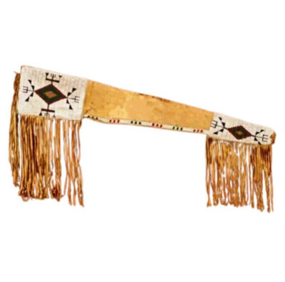 Native Style Beaded Rifle Scabbard Cover Style Leather Cover Beaded & Friges