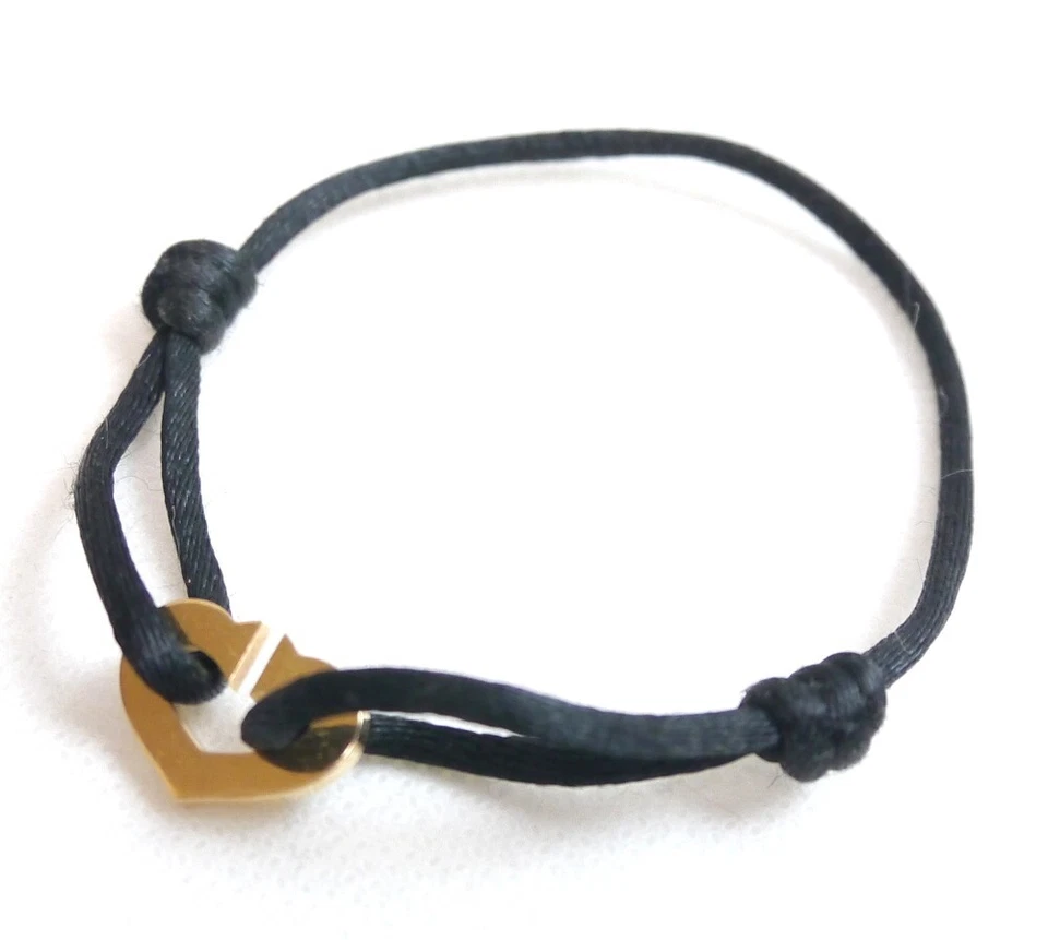 Pulsera Cartier C Corazón Oro Blanco 750 Cuerda Negra con Caja y Garantía Foto 2 de 4