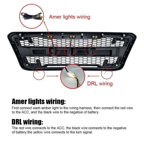 For F150 2004-08 Front Bumper Grill Raptor Style W/DRL&Turn Signal Lights New - Picture 5 of 6