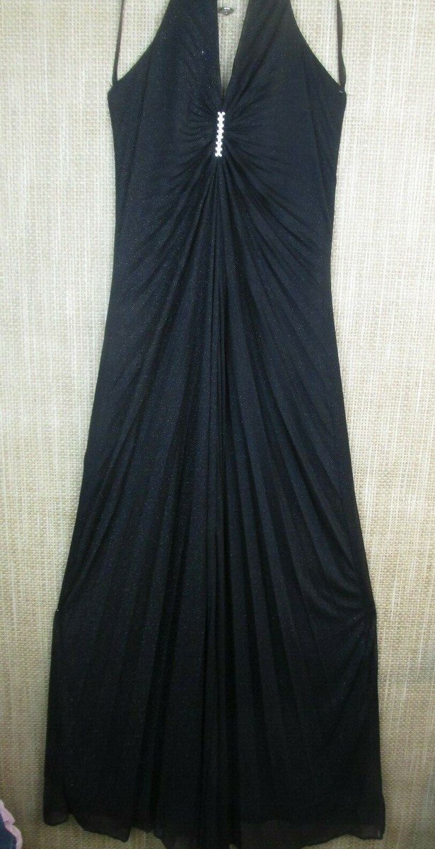 ebay prom dresses size 8 JS Boutique Size 8 Formal Black Dress Spaghetti Straps Empire Beaded Prom  Dress