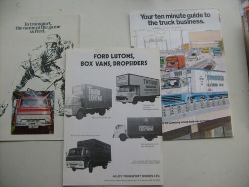 3 x 1970er VINTAGE FORD VAN & LKW VERKAUFSBROSCHÜREN Interessante Broschüren A4 Größe - Bild 1 von 2