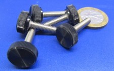 Plastic Black Stainless Thumb Screw, 1/2" Head Dia. x 8-32 x 3/4" Length, 25 Pc