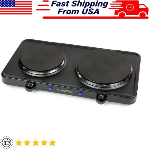 Electric Double Burner Hot Plate Heating Stove Kitchen Cooking Camping