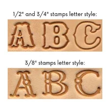 Alphabet Stamping Tool Set - Leather Craft Stamp Letters 3/8" 1/2" 3/4" Sizes