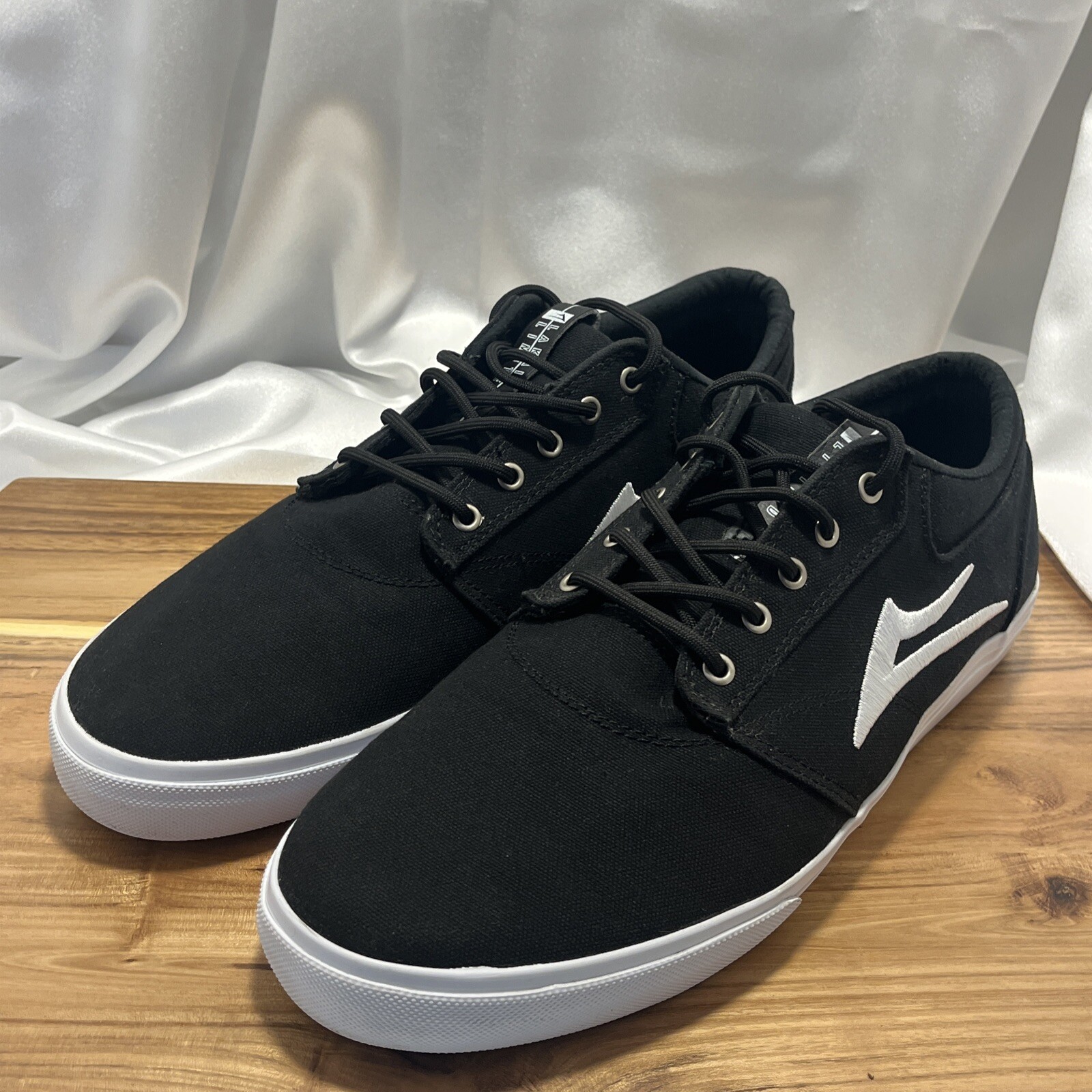 Lakai Griffin Skate Shoes Black Fabric Men's Sz 13 … Gem