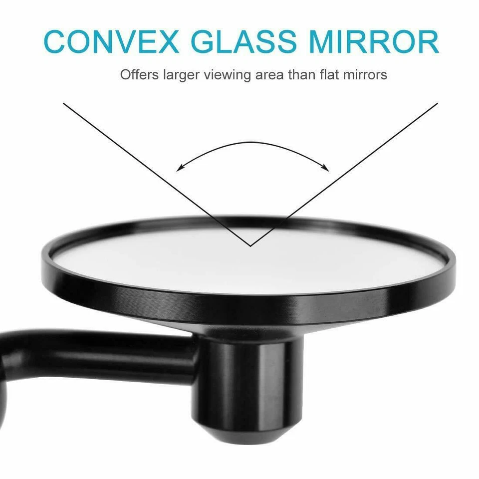 Espejos retrovisores de extremo de barra redondos CNC negros de 7/8" personalizados para Honda Suzuki Yamaha Kawasaki A+ Foto 4 de 4