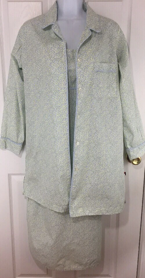 Conjunto de camisola Tommy Hilfiger feminina tamanho médio 2 peças botão roupão frontal - Imagem 2 de 4