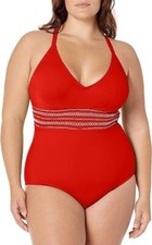 City Chic Women's Plus RED BATHING SUIT LUCIA XXL 2x Large PLUS SIZE NWT