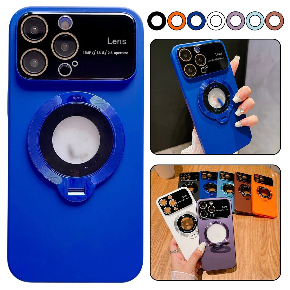 Bontezz Gran Ventana Magnética Plegable Soporte Funda para iPhone 16 15 Promax Foto 3 de 4