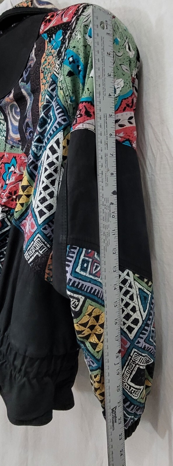 Vtg Windrift Leather Patchwork Jacket 80s 90s Col… - image 15