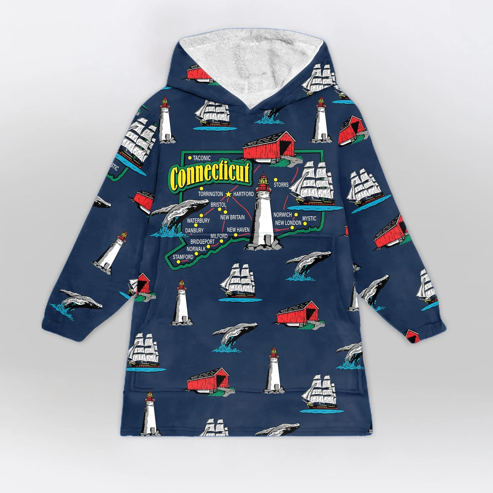 Connecticut OversizedBlanket Hoodie | Christmas Gift | Winter Wear