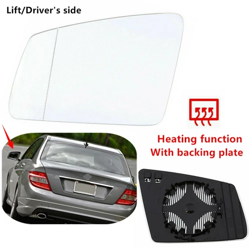 Left Driver's Side Mirror Glass Heated For 10-13 MERCEDES-BENZ C300 E350 C200