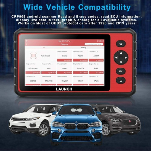 LAUNCH X431 CRP909E Automotriz Todo Sistema OBD2 Escáner Diagnóstico Automóvil Herramienta de Escaneo - Imagen 8 de 12