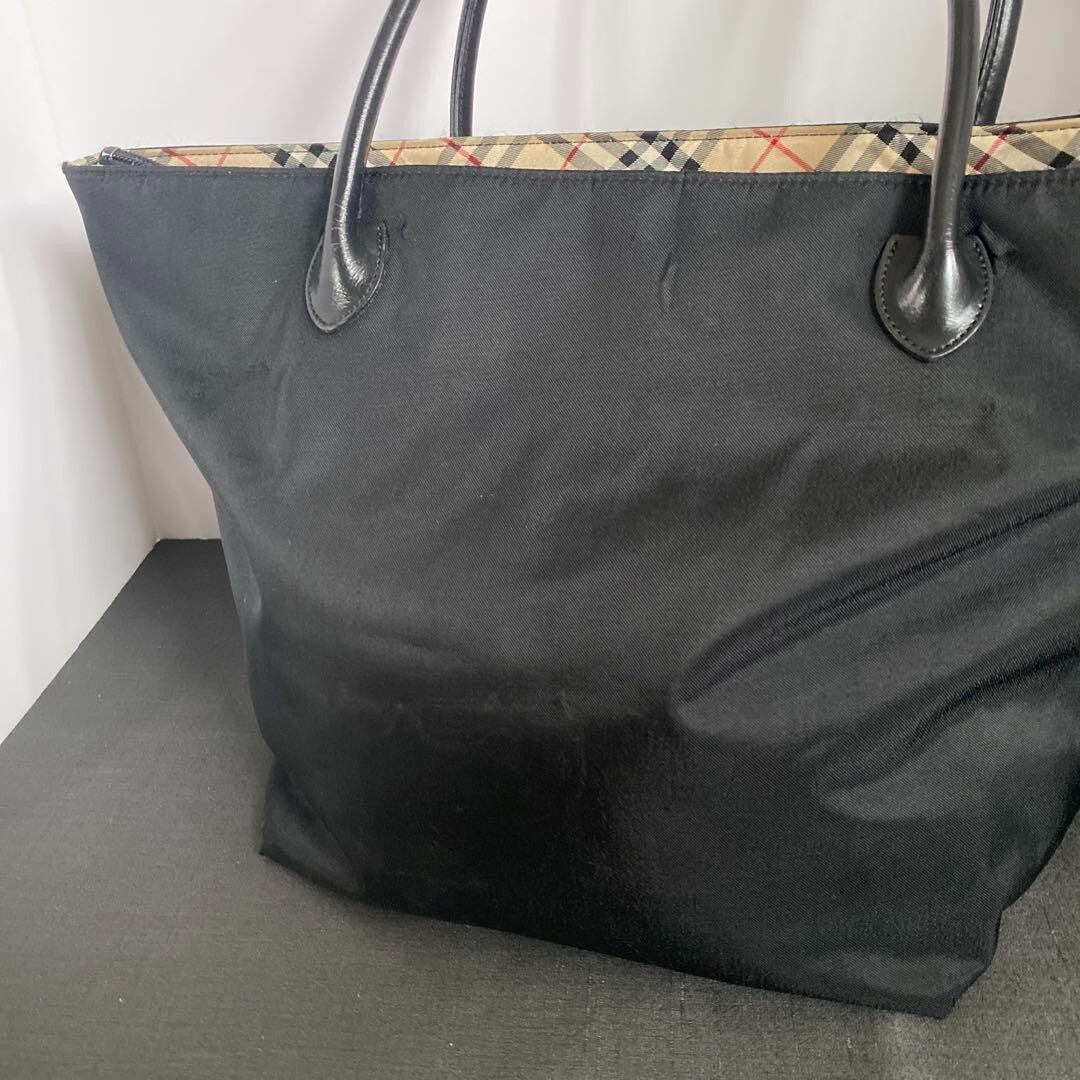 Burberrys BLUE LABEL Check Shoulder Tote Bag Nylon Leather color