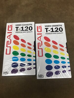 6 Sealed Craig Video Cassette T-120 Blank VHS Tapes FREE SHIPPING.