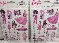 2 Barbie Dolls Stickers Kids Kid Squad Pink Sticker Girls Car 3 Sheets 42 ct lot