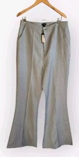 BooHoo Houndstooth Wide Leg Pants Women's 12 Gray NWT 